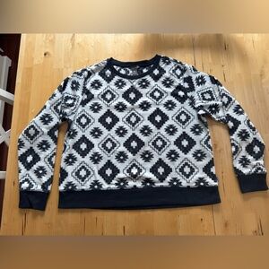 Eddie Bauer Soft Black and White Crewneck Sweater